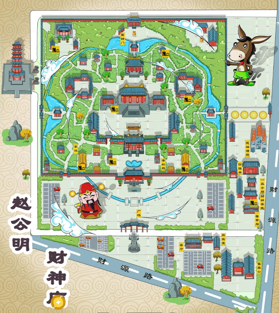 泗县寺庙类手绘地图
